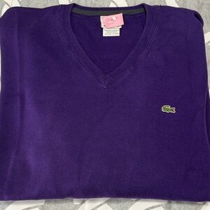Lacoste Men's Deep Purple V-Neck Sweater